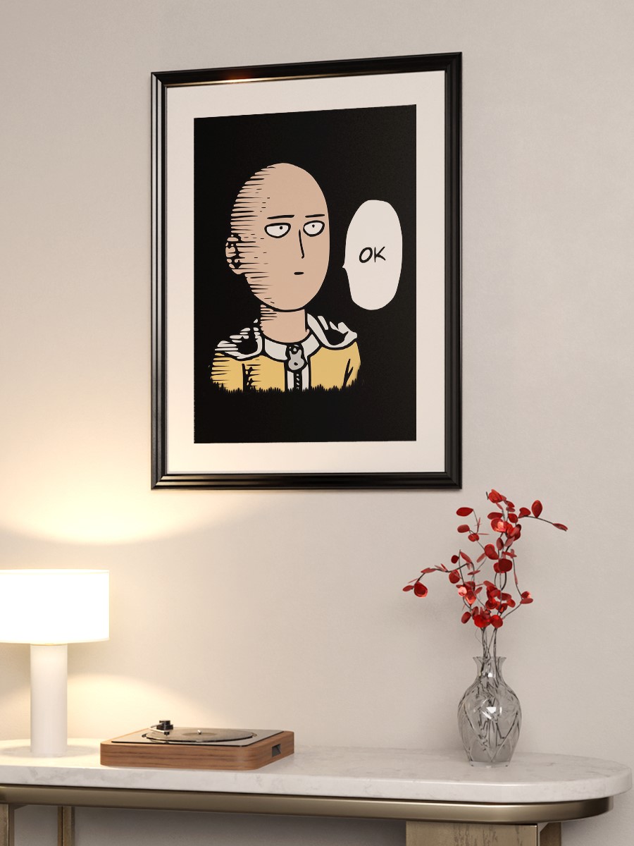 Saitama Okay Anime Poster Çerçevesiz Yüksek Kalite Anime Duvar Poster