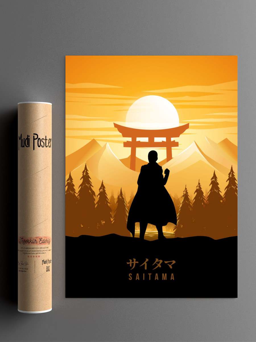 Saitama On Punch Hero Anime Poster Çerçevesiz Yüksek Kalite Anime Duvar Poster