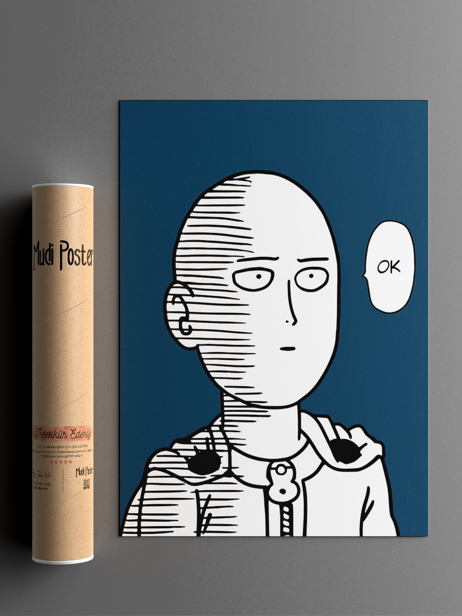 Saitama One Punch MAN Anime Poster Çerçevesiz Yüksek Kalite Anime Duvar Poster