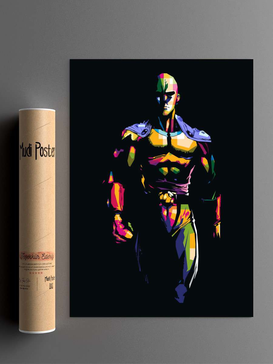 Saitama One Punch Man Anime Poster Çerçevesiz Yüksek Kalite Anime Duvar Poster