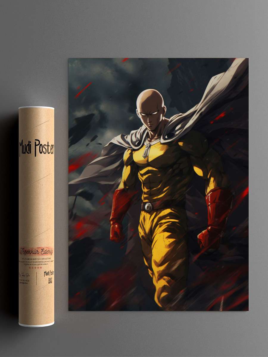 Saitama Anime Poster Çerçevesiz Yüksek Kalite Anime Duvar Poster