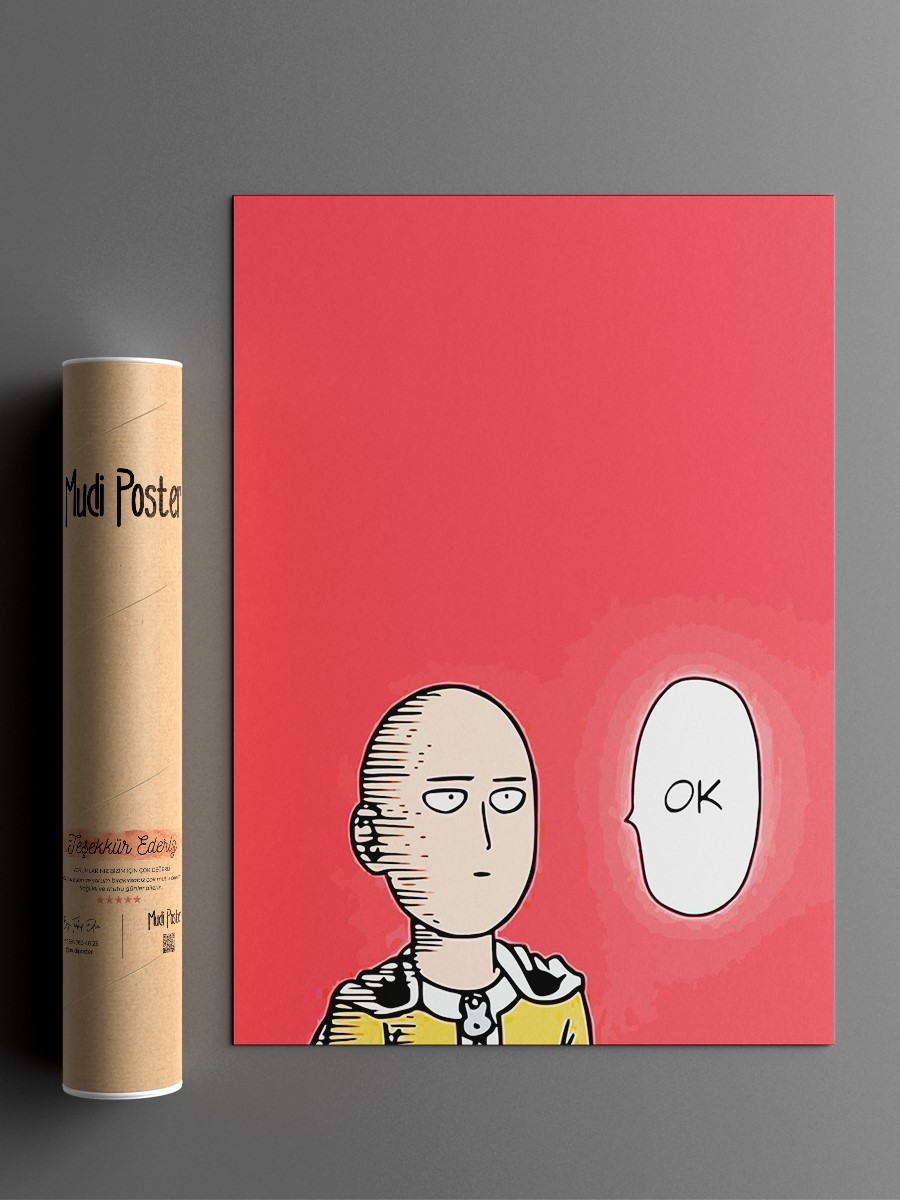 saitama Anime Poster Çerçevesiz Yüksek Kalite Anime Duvar Poster