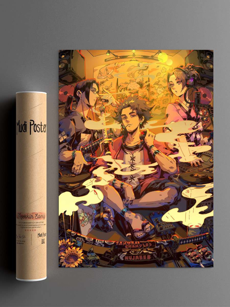 Samurai Champloo Anime Poster Çerçevesiz Yüksek Kalite Anime Duvar Poster