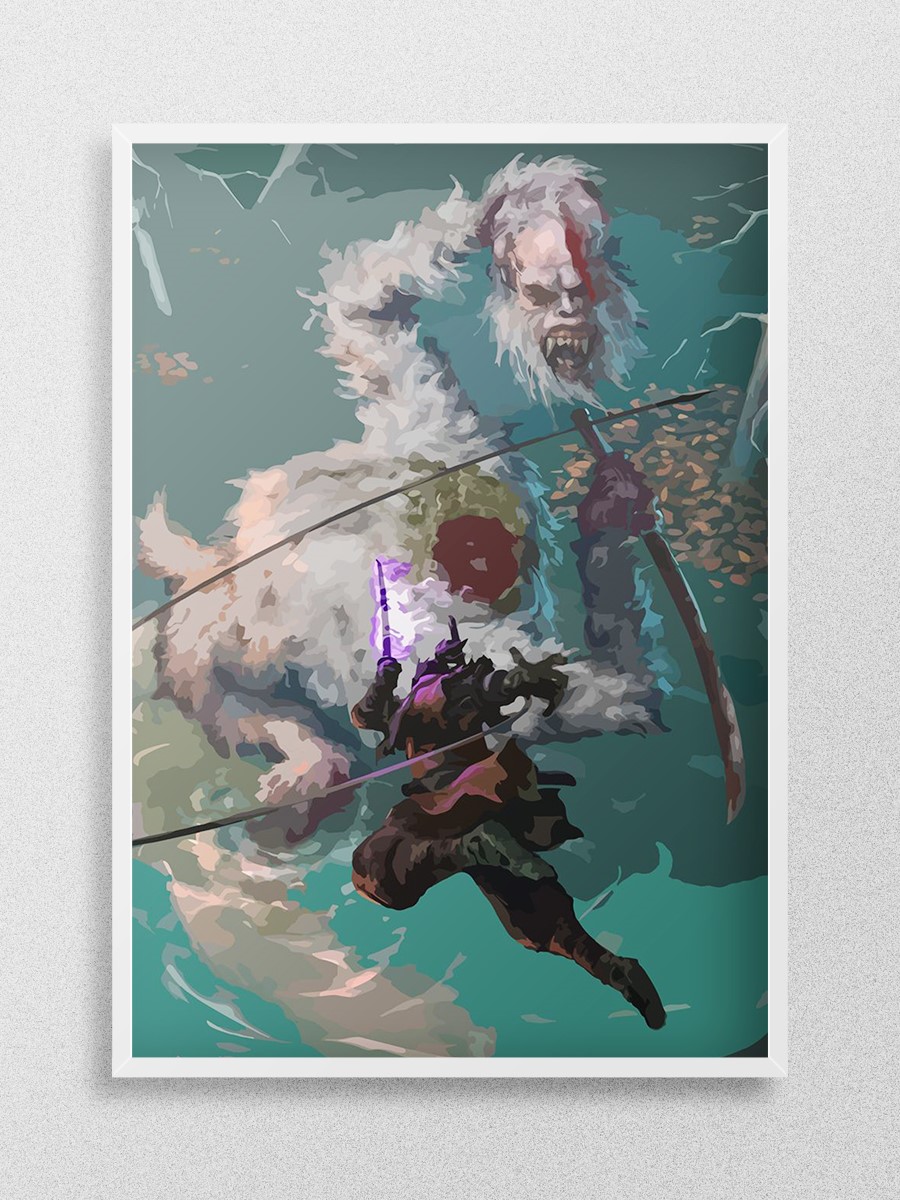 samurai japan sekiro Anime Poster Çerçevesiz Yüksek Kalite Anime Duvar Poster