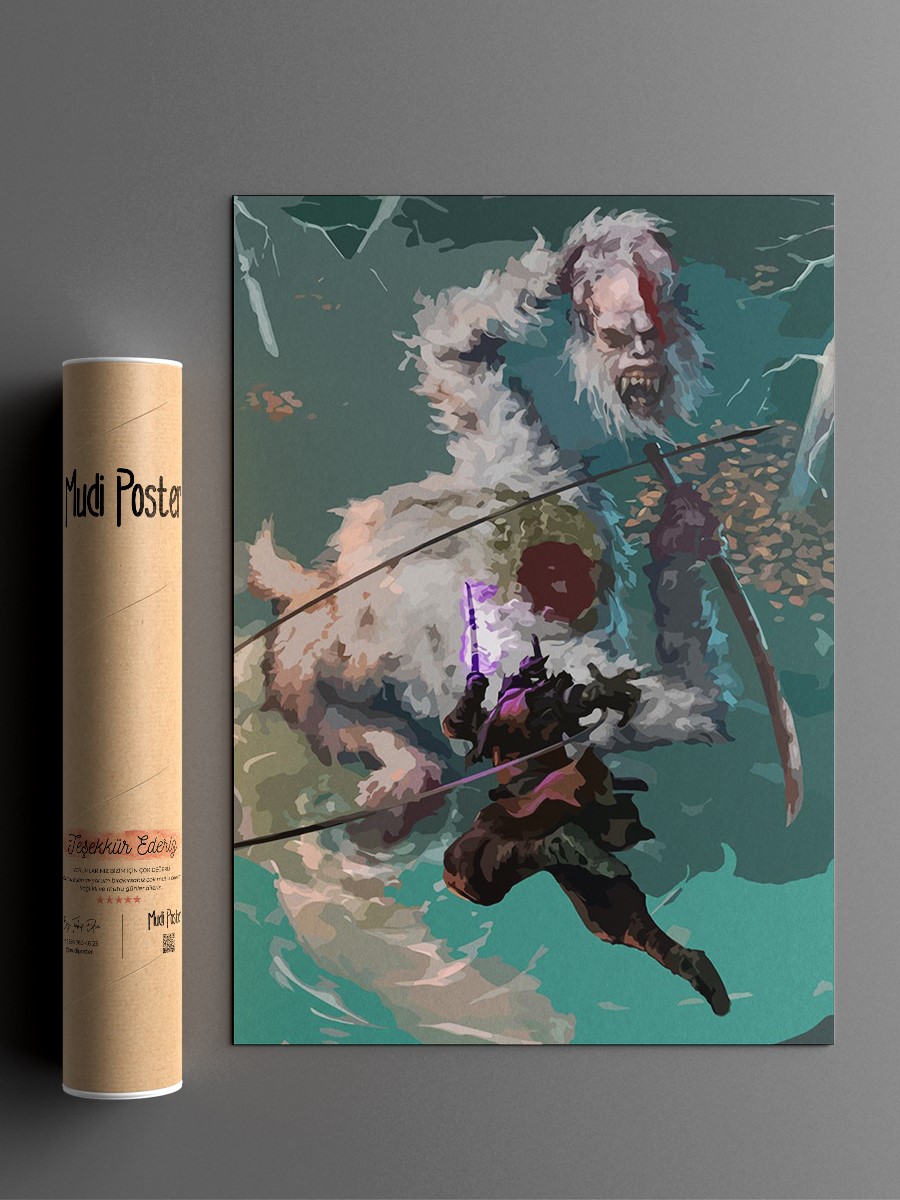 samurai japan sekiro Anime Poster Çerçevesiz Yüksek Kalite Anime Duvar Poster