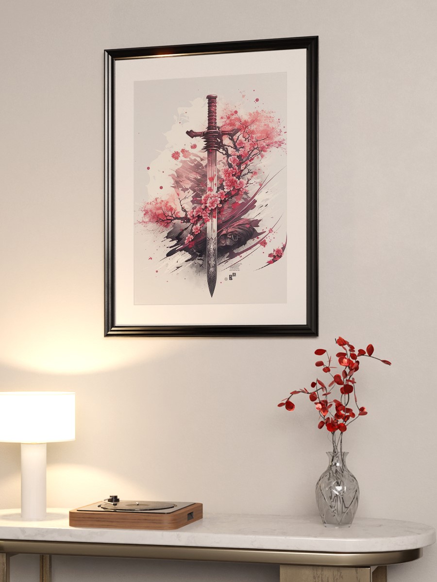 Samurai Katana Anime Poster Çerçevesiz Yüksek Kalite Anime Duvar Poster