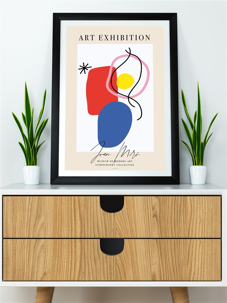 Sanat Sergi Temalı Modern Poster Çerçevesiz Duvar Tablosu Sanatsal Poster