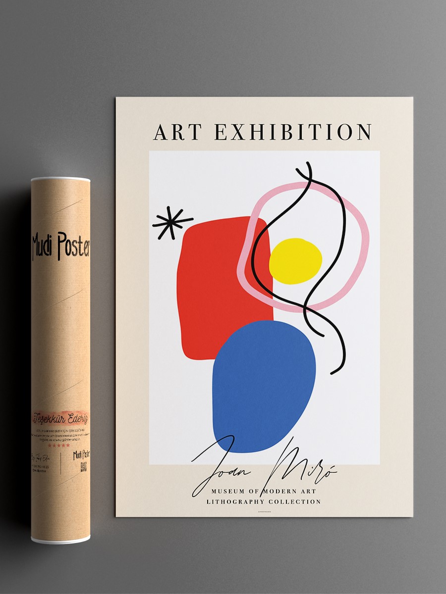 Sanat Sergi Temalı Modern Poster Çerçevesiz Duvar Tablosu Sanatsal Poster
