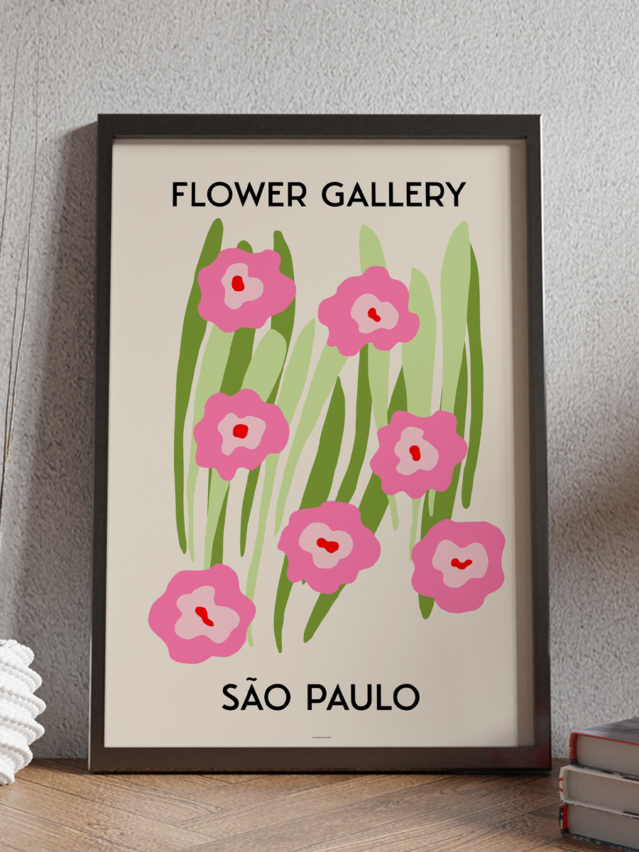 Sao Paolo Soyut Çiçek Modern Poster Çerçevesiz Duvar Tablosu Sanatsal Poster