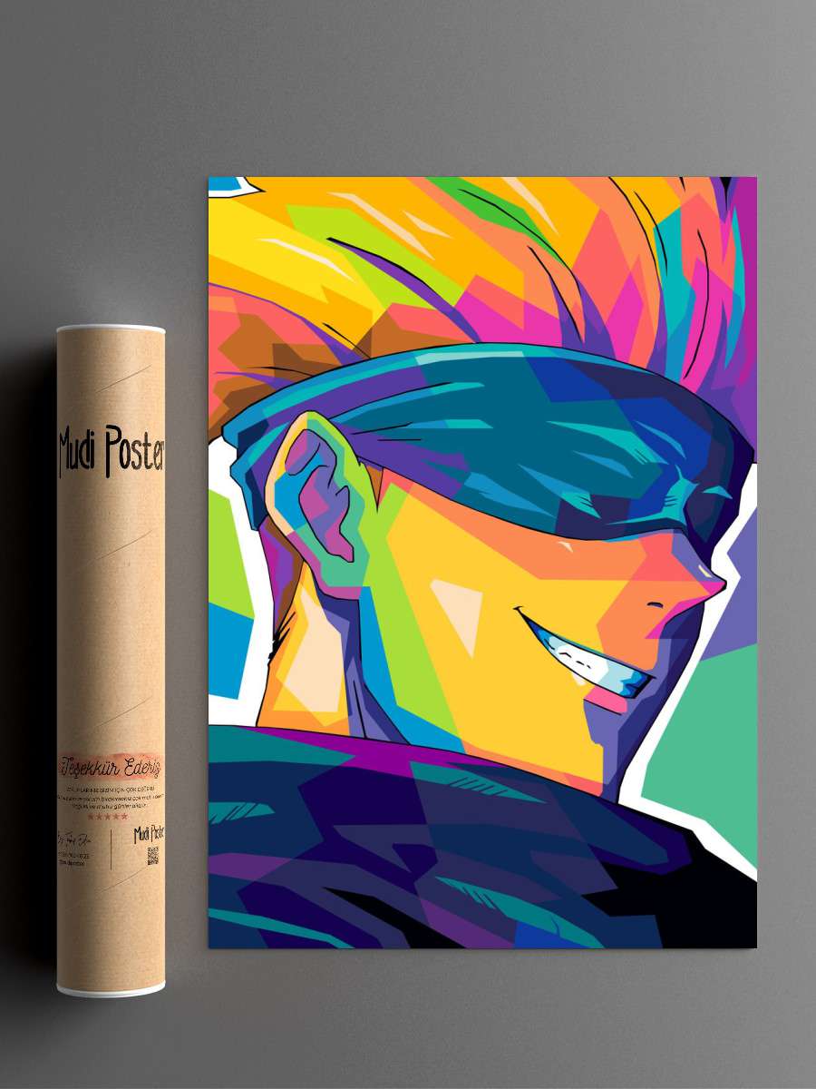 Satoru Gojo Pop Art Anime Poster Çerçevesiz Yüksek Kalite Anime Duvar Poster