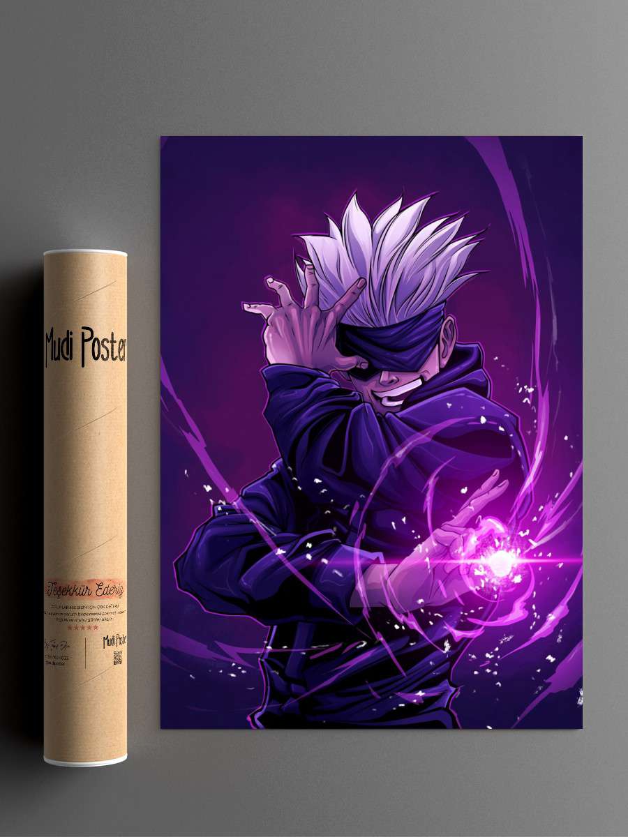 satoru gojo purple power Anime Poster Çerçevesiz Yüksek Kalite Anime Duvar Poster