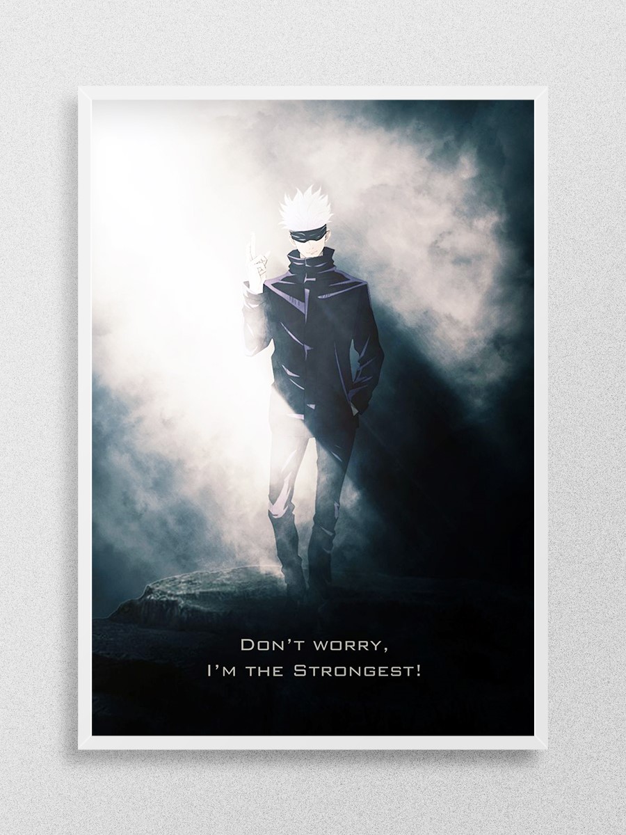 Satoru Gojo Tagline Anime Poster Çerçevesiz Yüksek Kalite Anime Duvar Poster