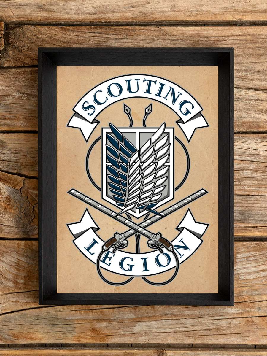 Scouting Legion crest from Attack on Titan. Anime Poster Çerçevesiz Yüksek Kalite Anime Duvar Poster