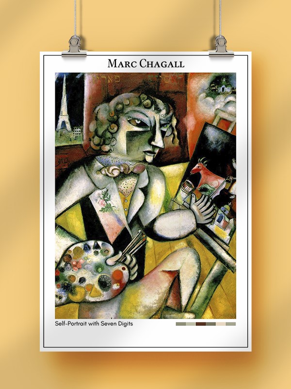 Marc Chagall Self-Portrait with Seven Digits Poster