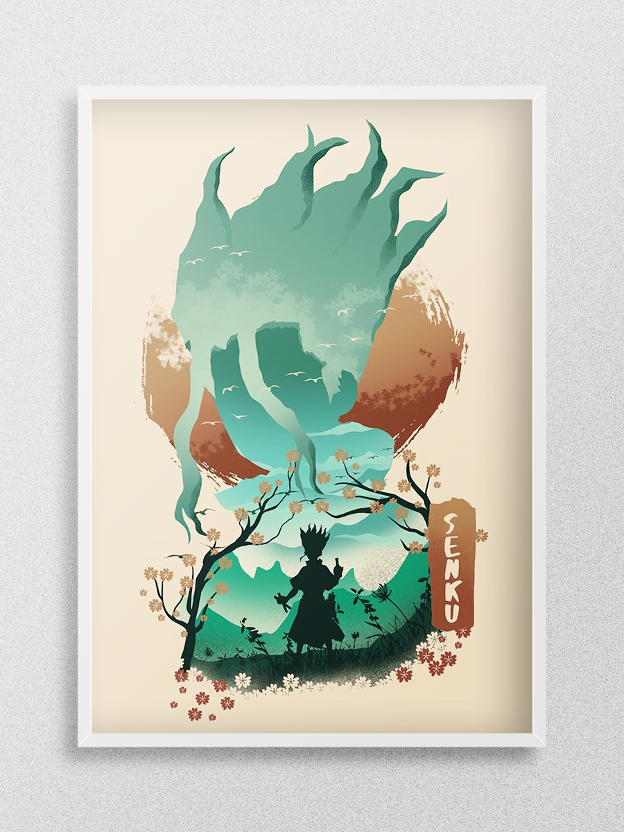 Senku Ishigami Anime Poster Çerçevesiz Yüksek Kalite Anime Duvar Poster