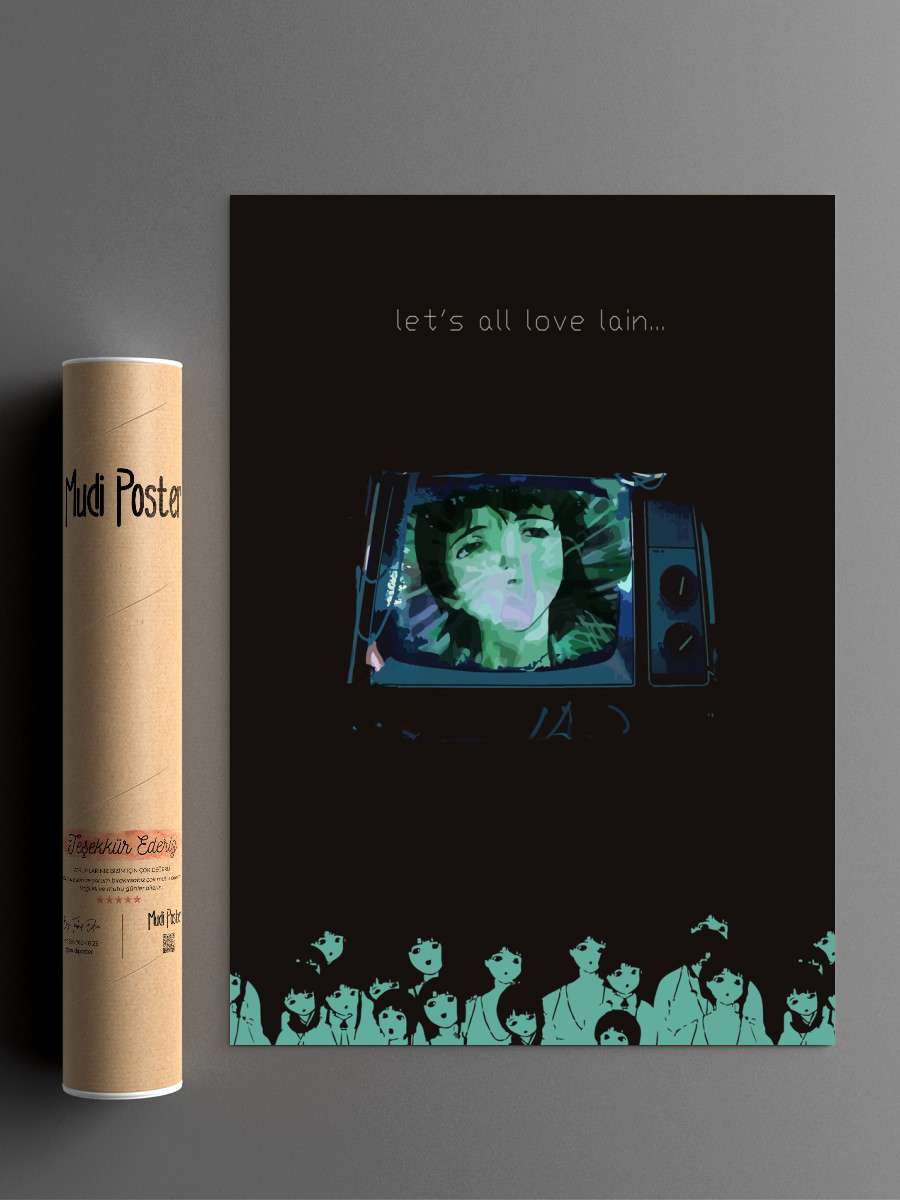 Serial Experiments Lain Anime Poster Çerçevesiz Yüksek Kalite Anime Duvar Poster