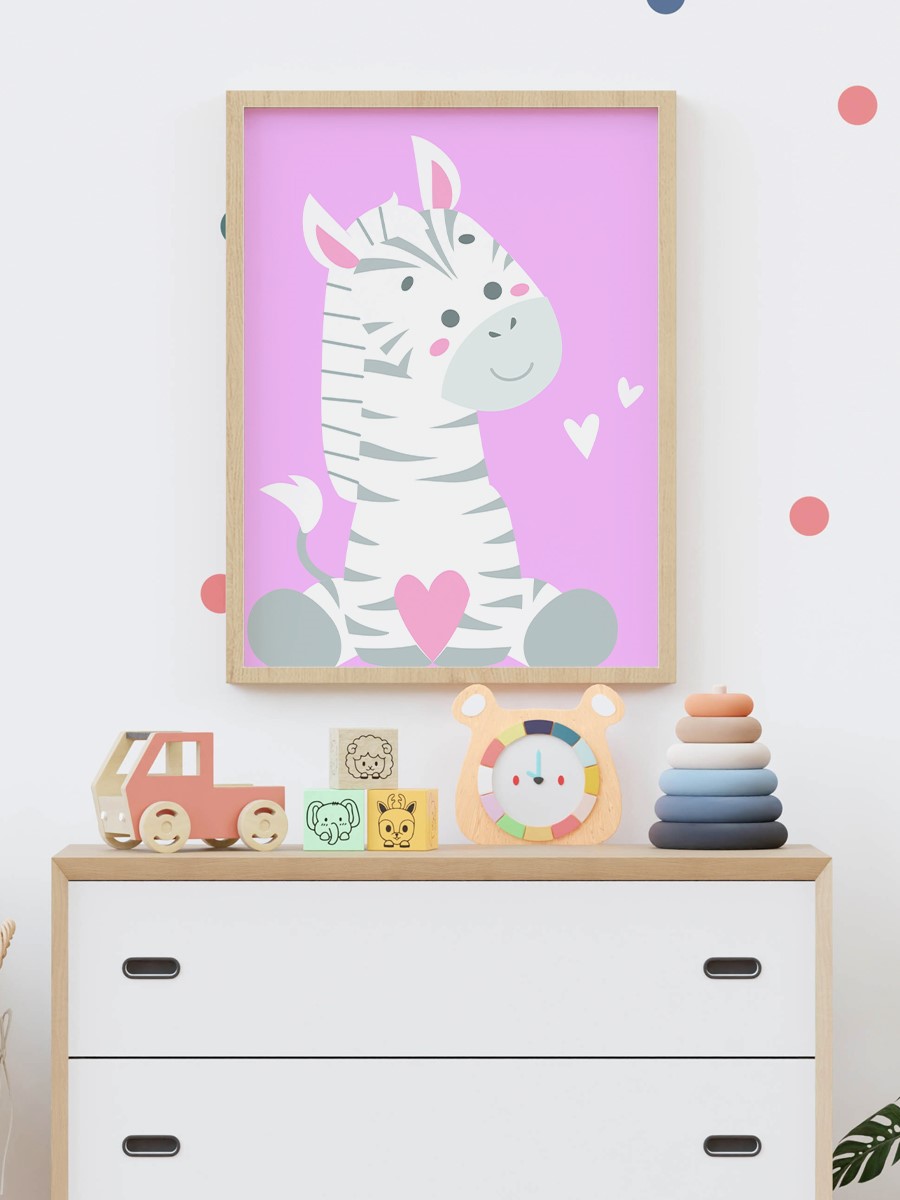 Sevimli Hayvan Çocuk Odası Duvar Poster, Bebek Odası, Dekoratif Poster Çerçevesiz