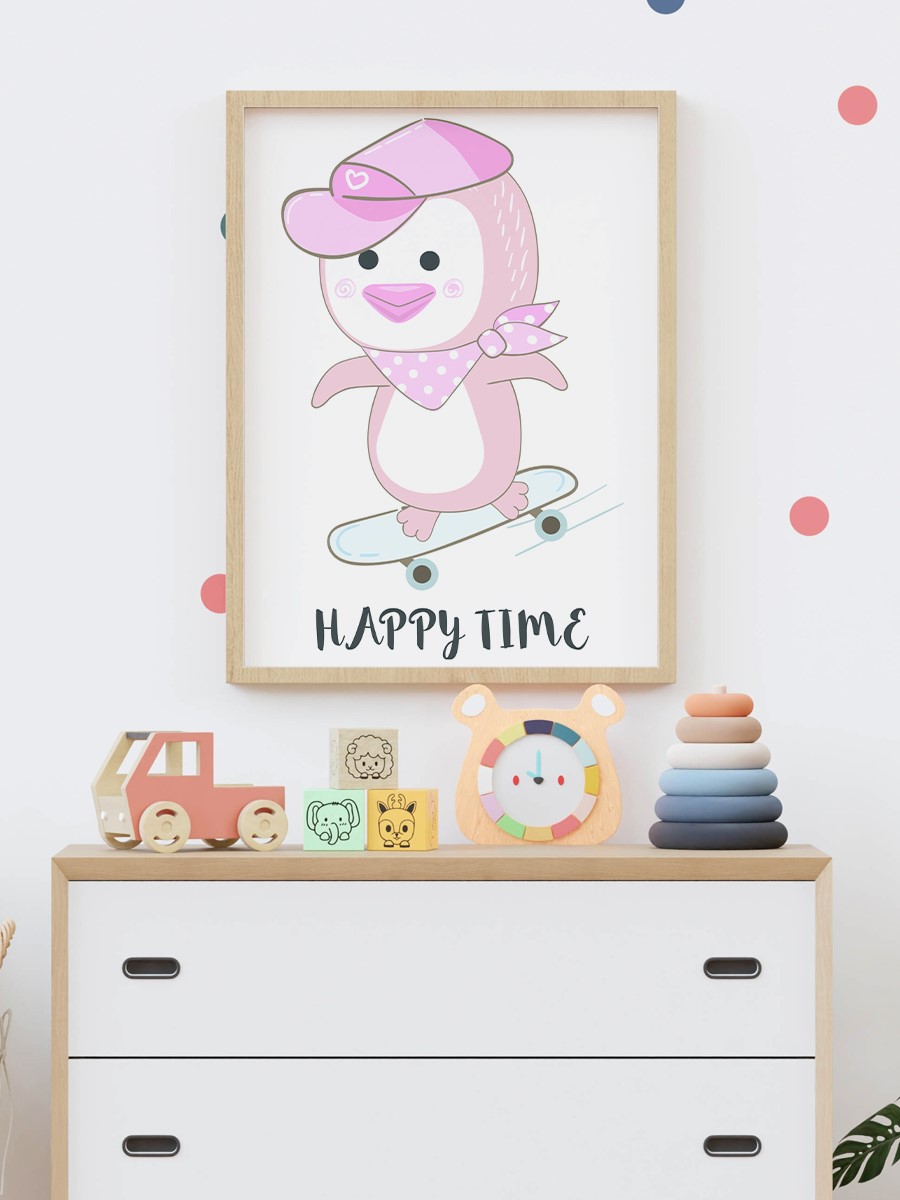 Sevimli Hayvan Çocuk Odası Duvar Poster, Bebek Odası, Dekoratif Poster Çerçevesiz