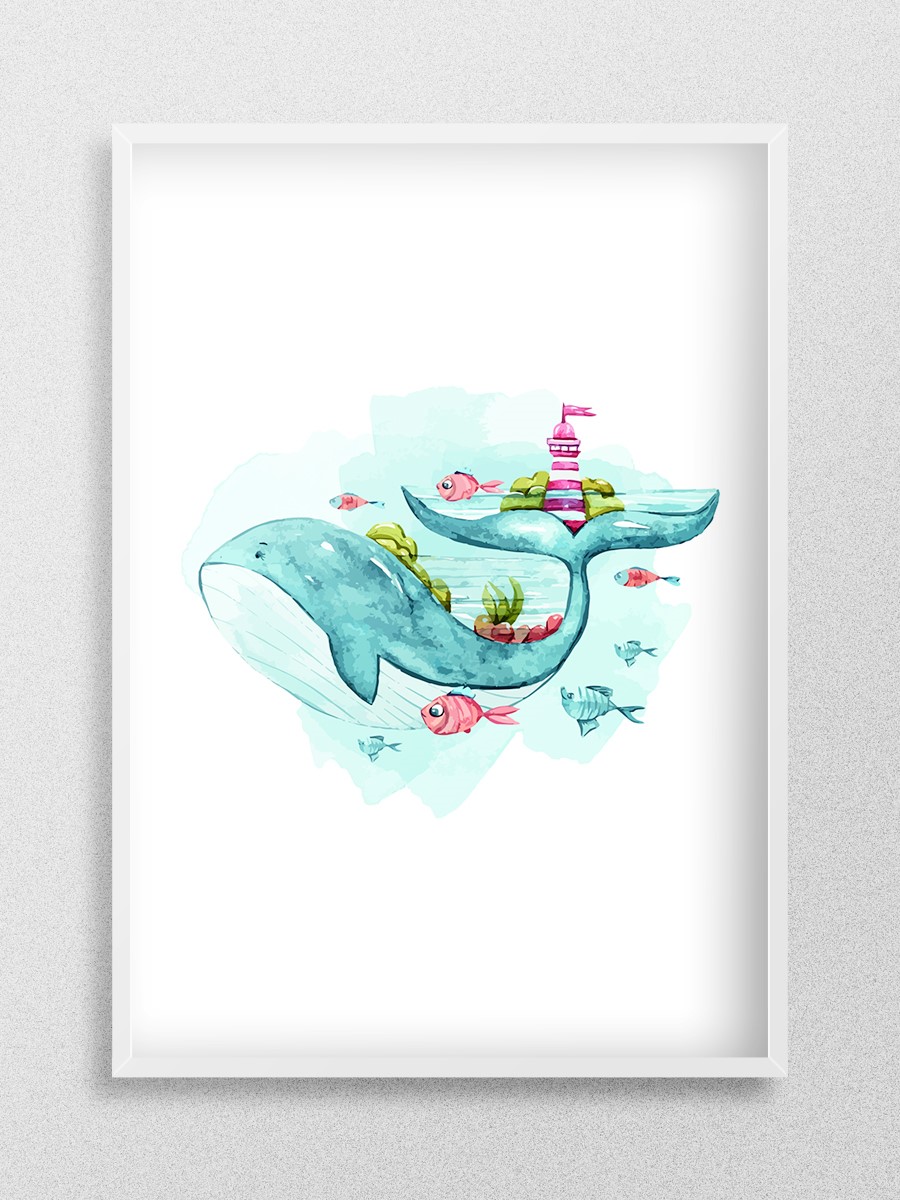 Sevimli Hayvan Çocuk Odası Duvar Poster, Bebek Odası, Dekoratif Poster Çerçevesiz