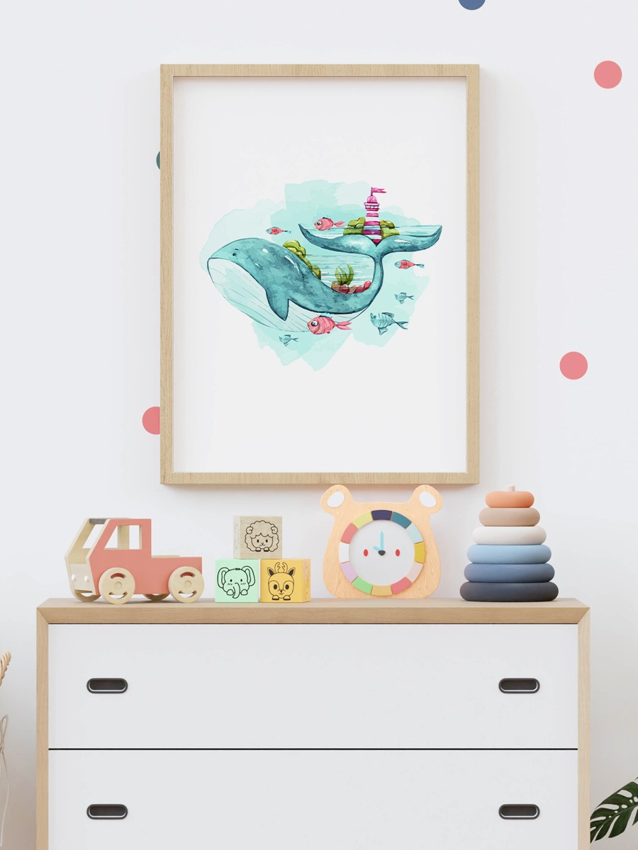 Sevimli Hayvan Çocuk Odası Duvar Poster, Bebek Odası, Dekoratif Poster Çerçevesiz