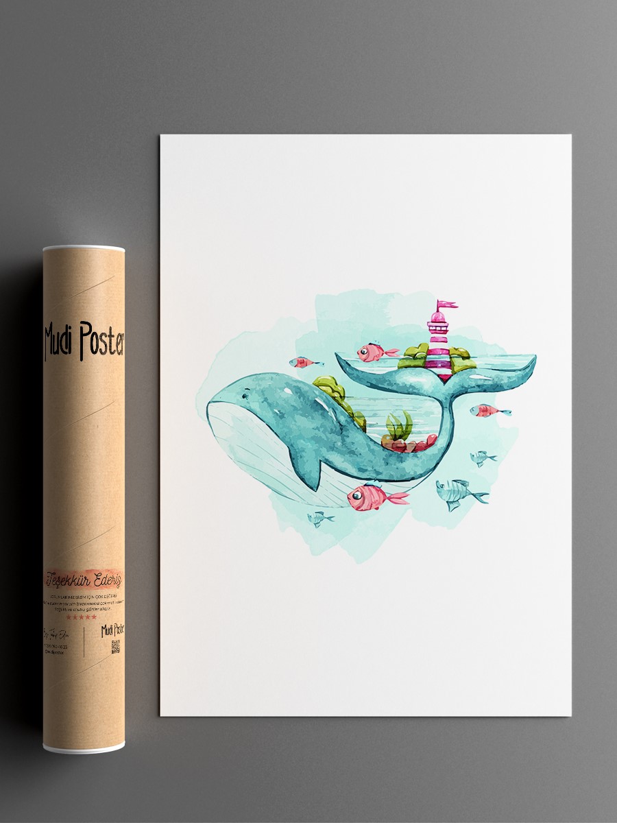 Sevimli Hayvan Çocuk Odası Duvar Poster, Bebek Odası, Dekoratif Poster Çerçevesiz