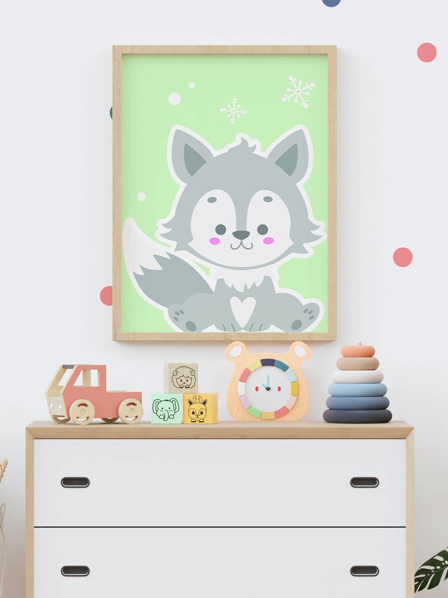 Sevimli Hayvan Çocuk Odası Duvar Poster, Bebek Odası, Dekoratif Poster Çerçevesiz