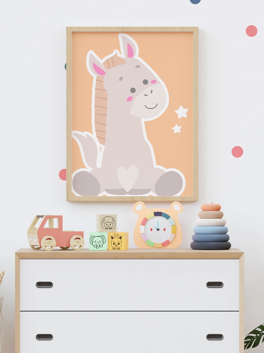Sevimli Hayvan Çocuk Odası Duvar Poster, Bebek Odası, Dekoratif Poster Çerçevesiz