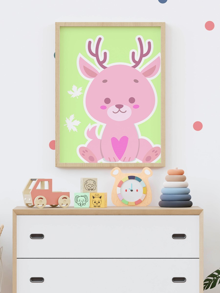 Sevimli Hayvan Çocuk Odası Duvar Poster, Bebek Odası, Dekoratif Poster Çerçevesiz