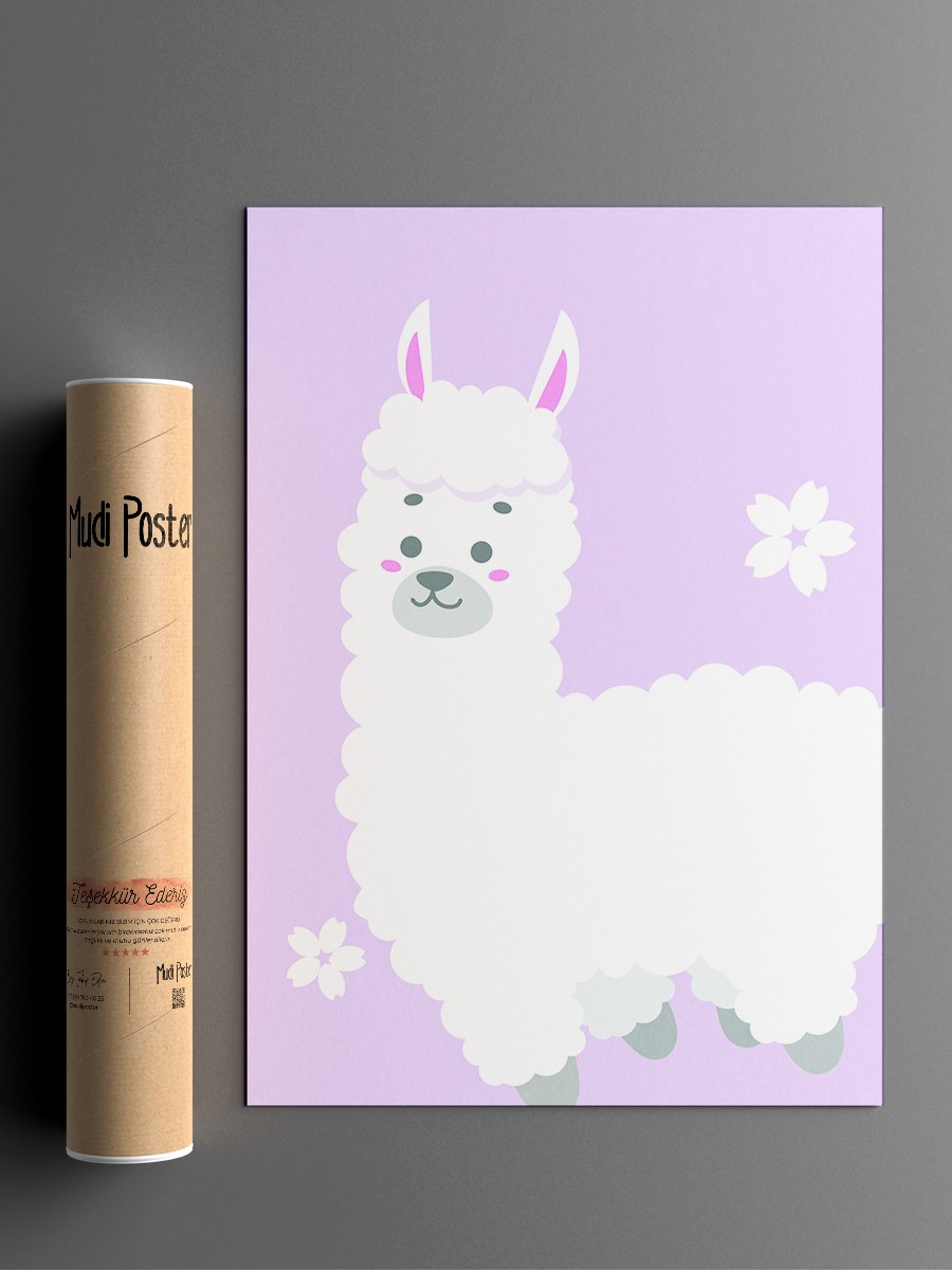 Sevimli Hayvan Çocuk Odası Duvar Poster, Bebek Odası, Dekoratif Poster Çerçevesiz