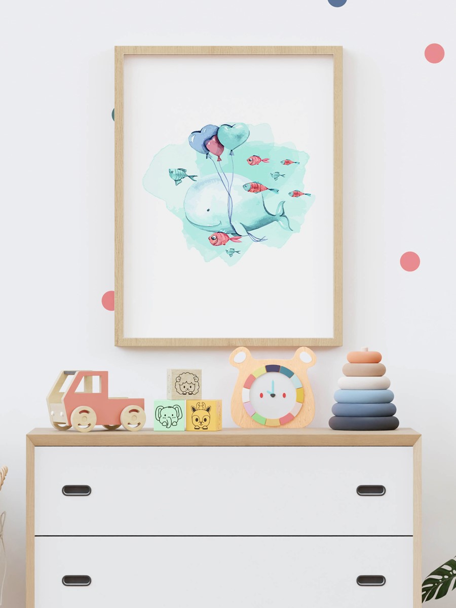 Sevimli Hayvan Çocuk Odası Duvar Poster, Bebek Odası, Dekoratif Poster Çerçevesiz