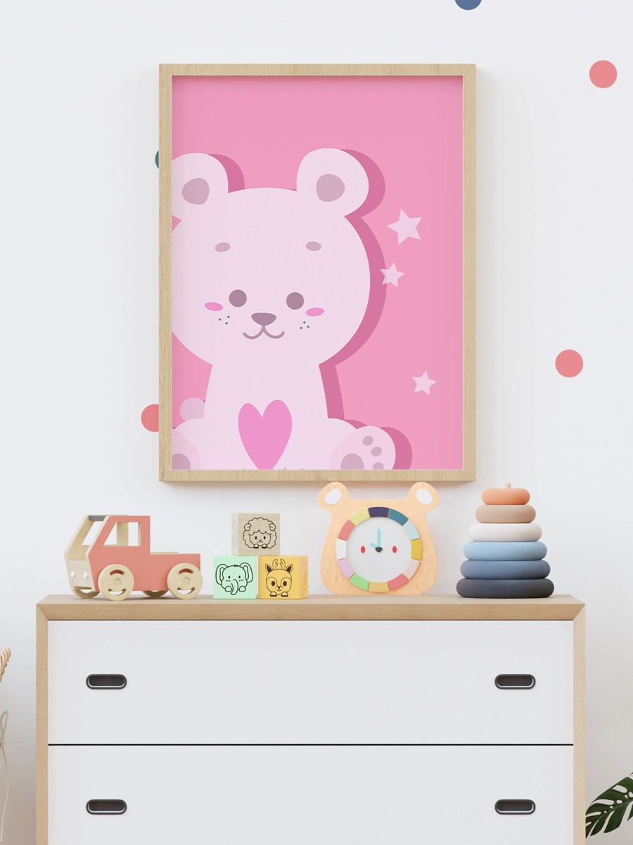 Sevimli Hayvan Çocuk Odası Duvar Poster, Bebek Odası, Dekoratif Poster Çerçevesiz
