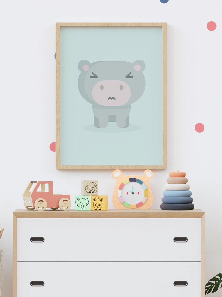 Sevimli Hayvanlar Çocuk Odası Duvar Poster, Bebek Odası, Dekoratif Poster Çerçevesiz