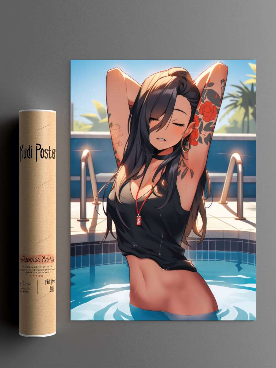 Sexy Anime Girl Anime Poster Çerçevesiz Yüksek Kalite Anime Duvar Poster