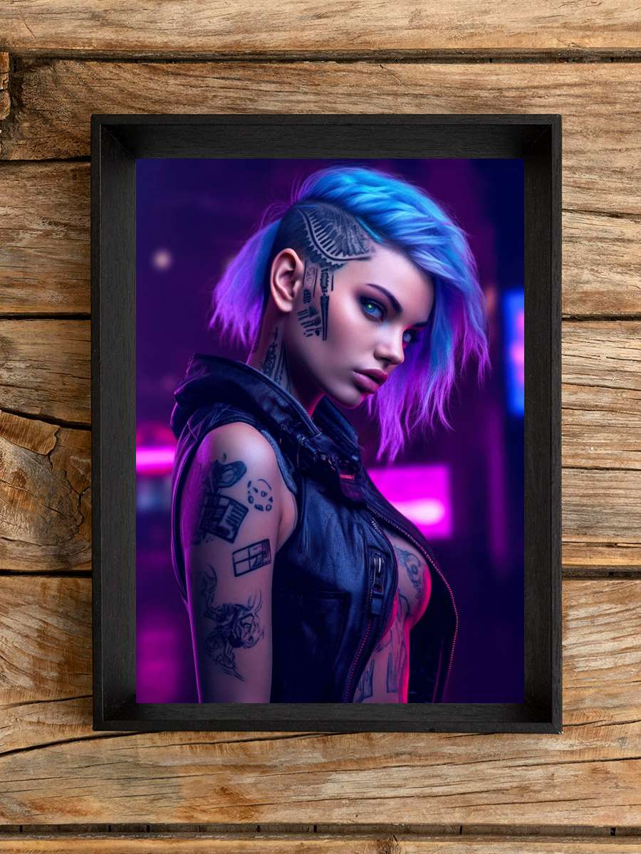 Sexy Cyberpunk Girl Anime Poster Çerçevesiz Yüksek Kalite Anime Duvar Poster