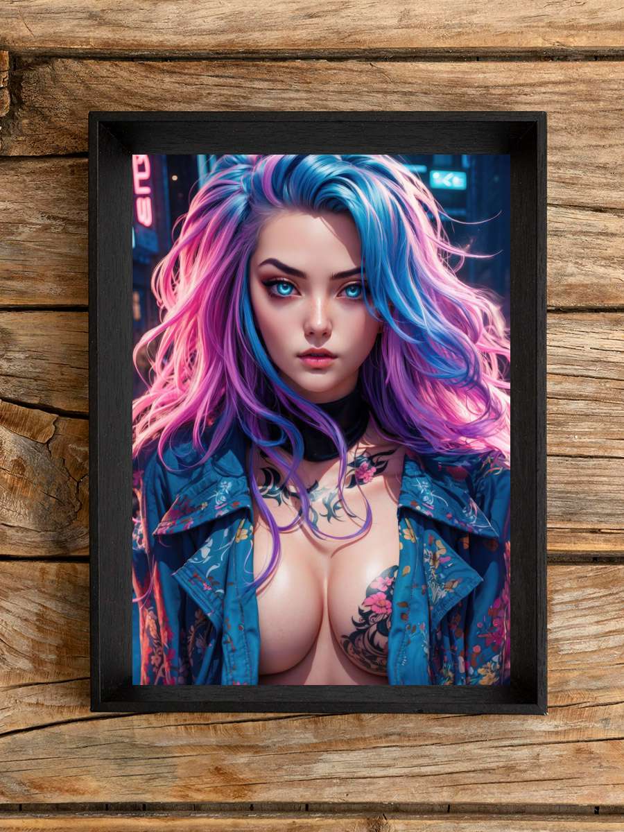 Sexy Cyberpunk Girl Anime Poster Çerçevesiz Yüksek Kalite Anime Duvar Poster