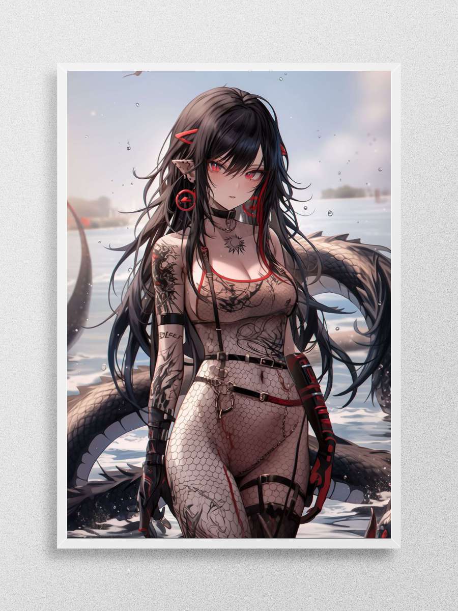 Sexy Dragon Lady Anime Poster Çerçevesiz Yüksek Kalite Anime Duvar Poster