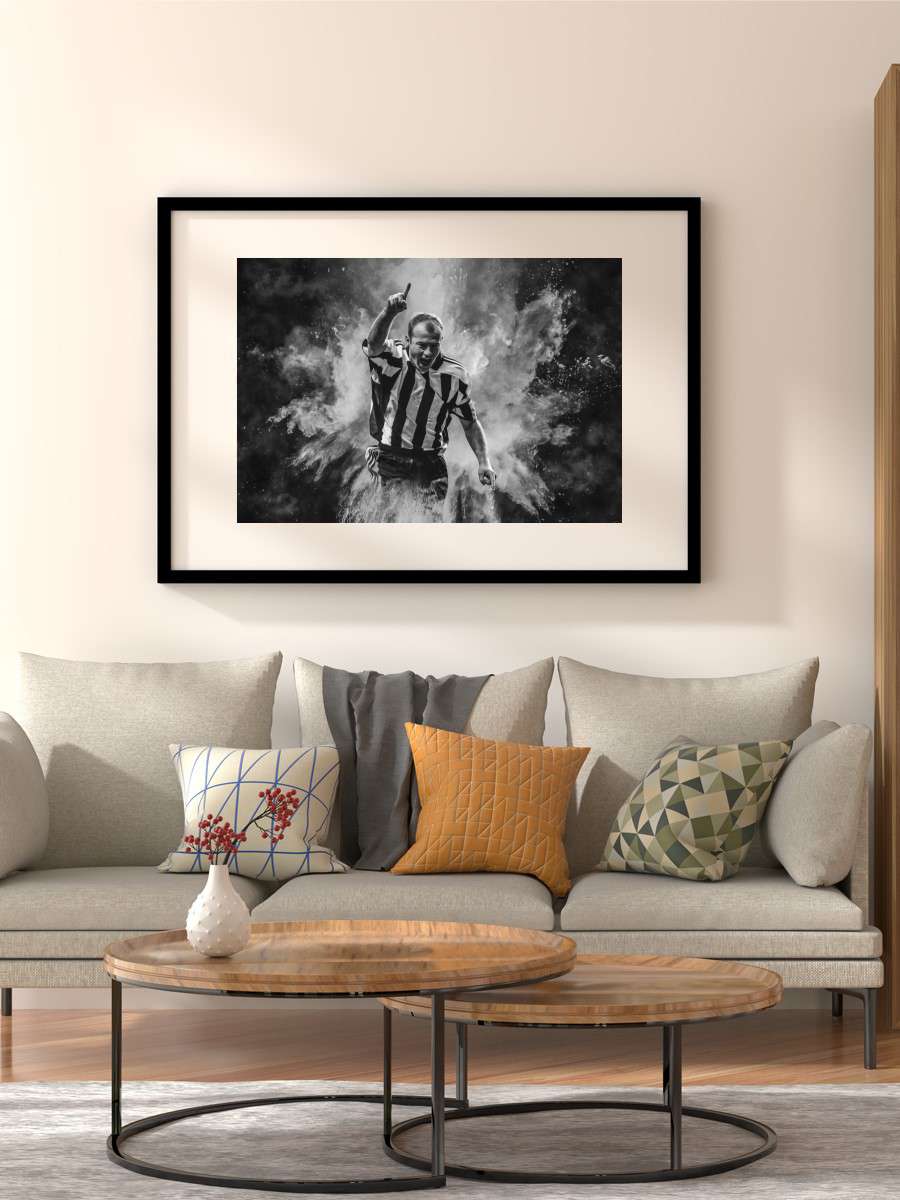 Shearer Illustration Futbol Poster Çerçevesiz Yüksek Kalite Futbolcu Duvar Poster