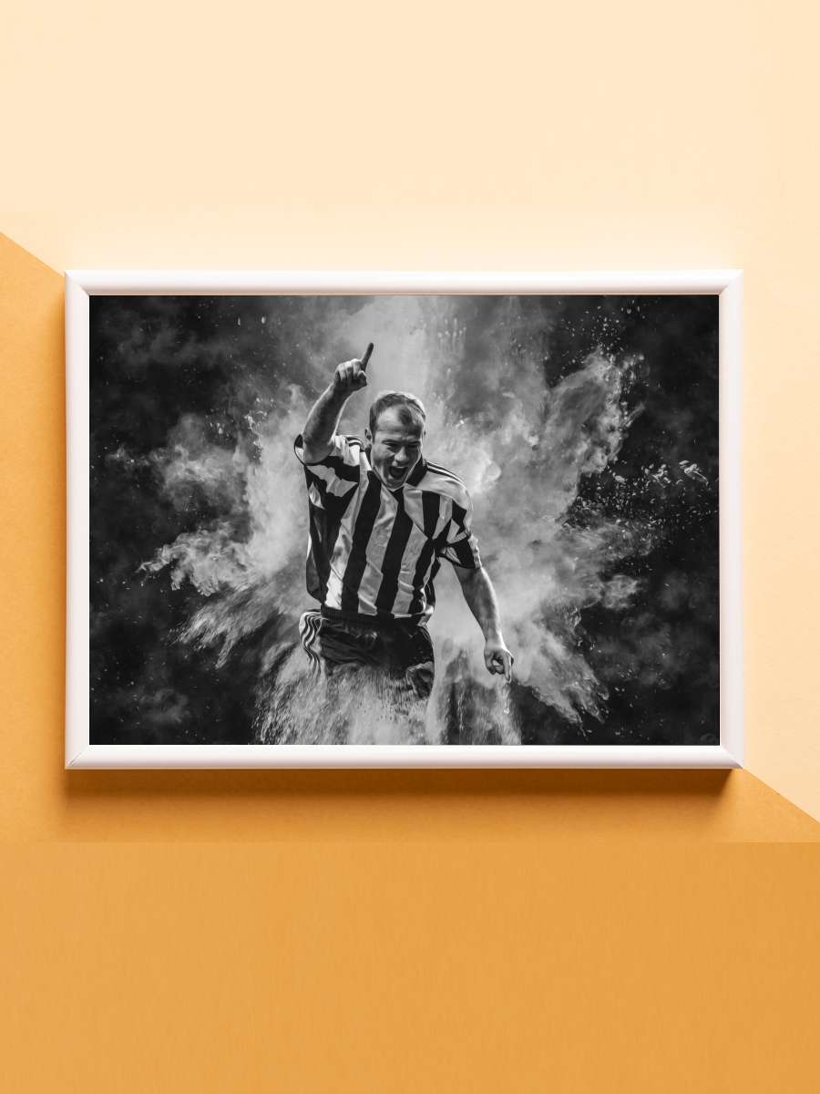 Shearer Illustration Futbol Poster Çerçevesiz Yüksek Kalite Futbolcu Duvar Poster