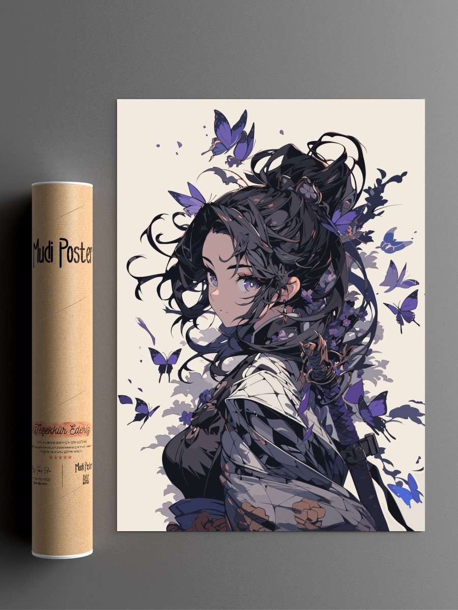 Shinobu Kocho Demon Slayer Anime Poster Çerçevesiz Yüksek Kalite Anime Duvar Poster