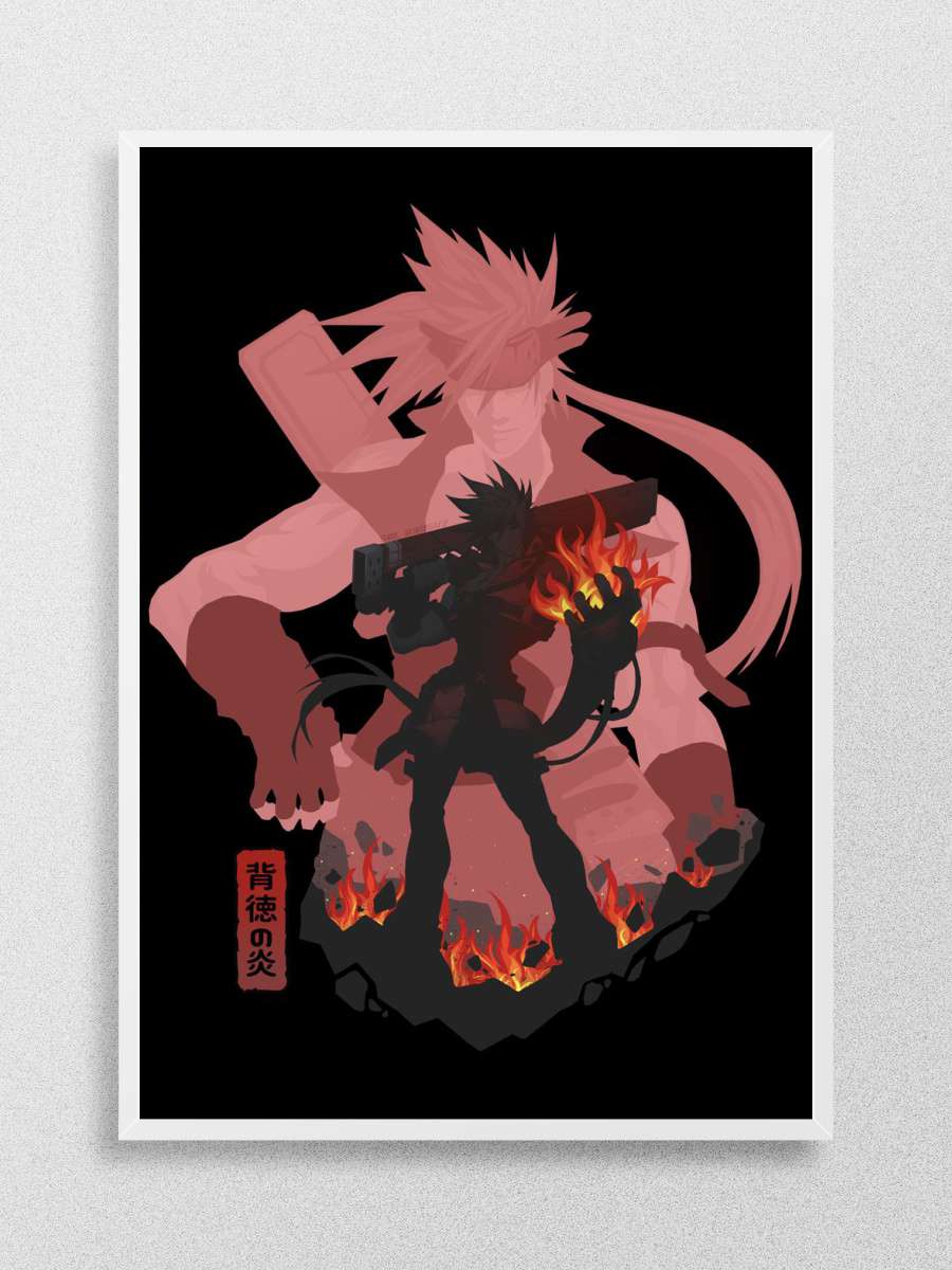 Sol Badguy Silhouette Anime Poster Çerçevesiz Yüksek Kalite Anime Duvar Poster