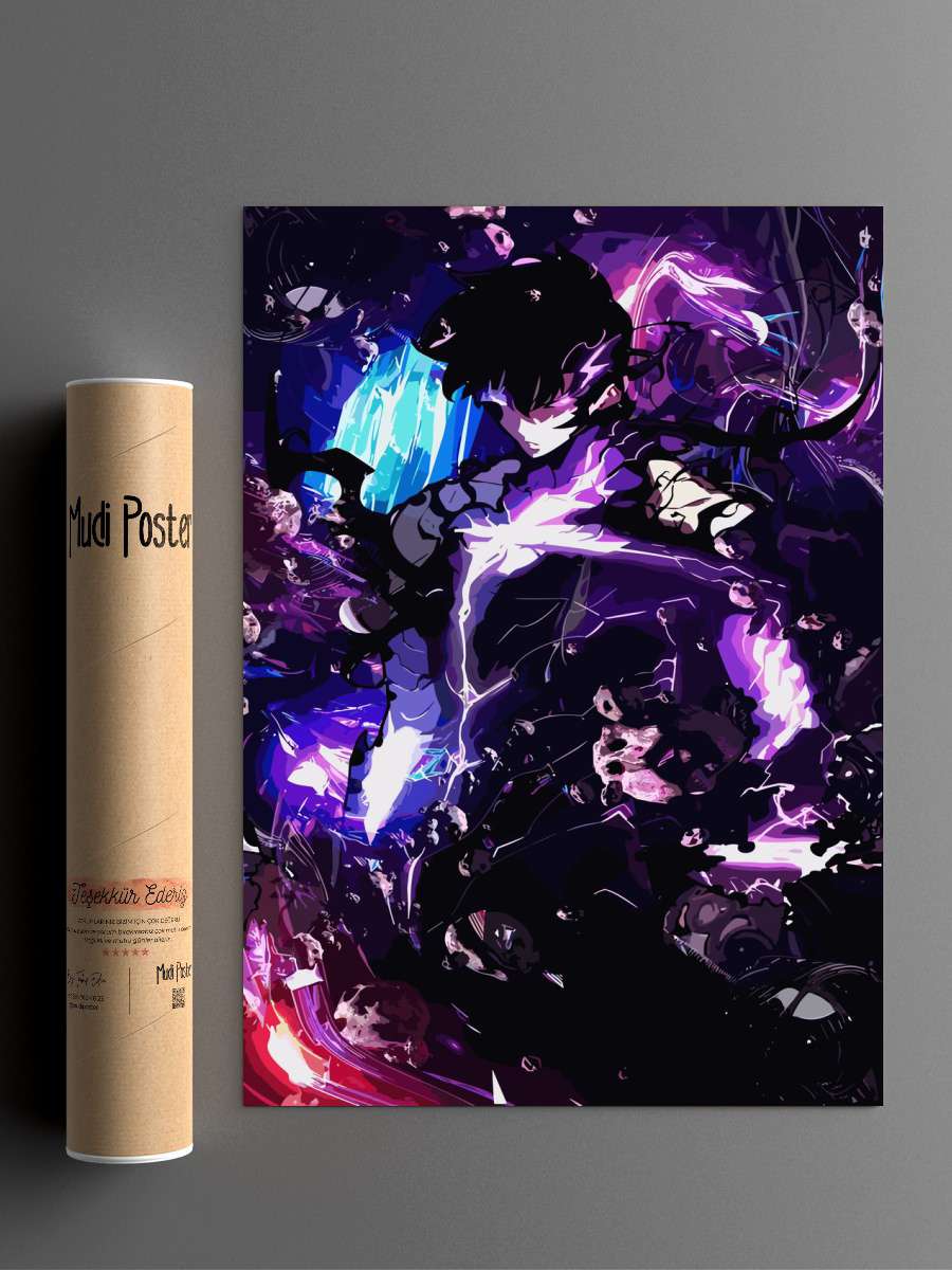 Solo leveling anime Anime Poster Çerçevesiz Yüksek Kalite Anime Duvar Poster