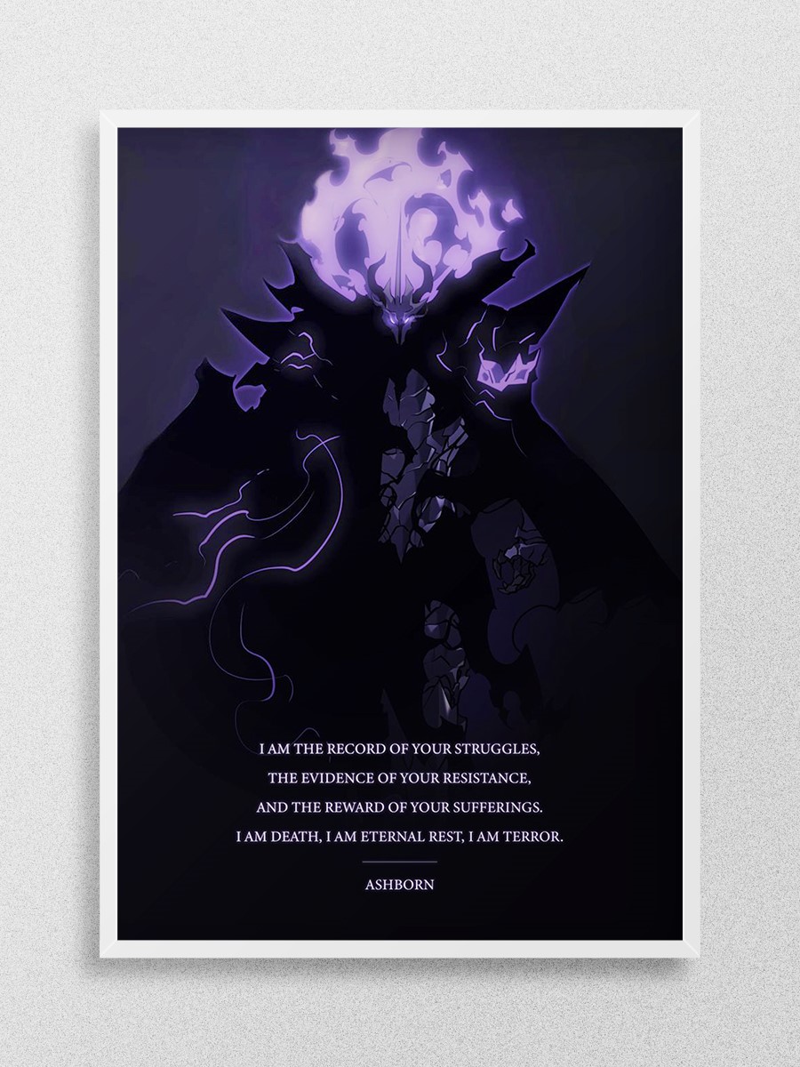 Solo Leveling Ashborn Anime Poster Çerçevesiz Yüksek Kalite Anime Duvar Poster