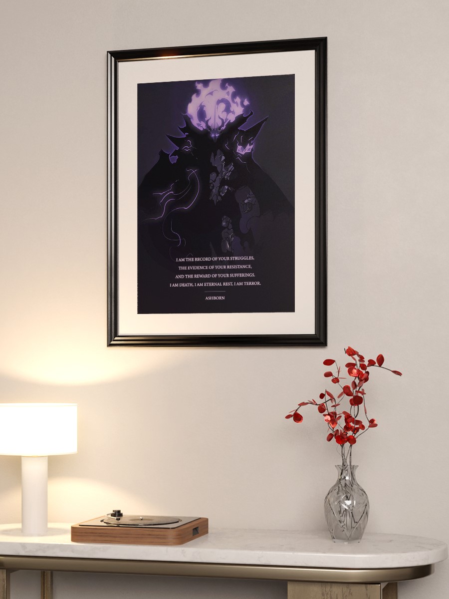 Solo Leveling Ashborn Anime Poster Çerçevesiz Yüksek Kalite Anime Duvar Poster