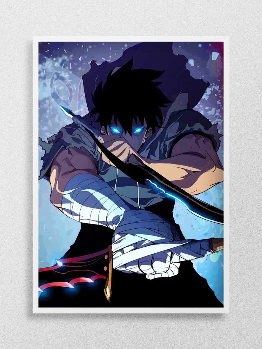 Solo Leveling Anime Poster Çerçevesiz Yüksek Kalite Anime Duvar Poster