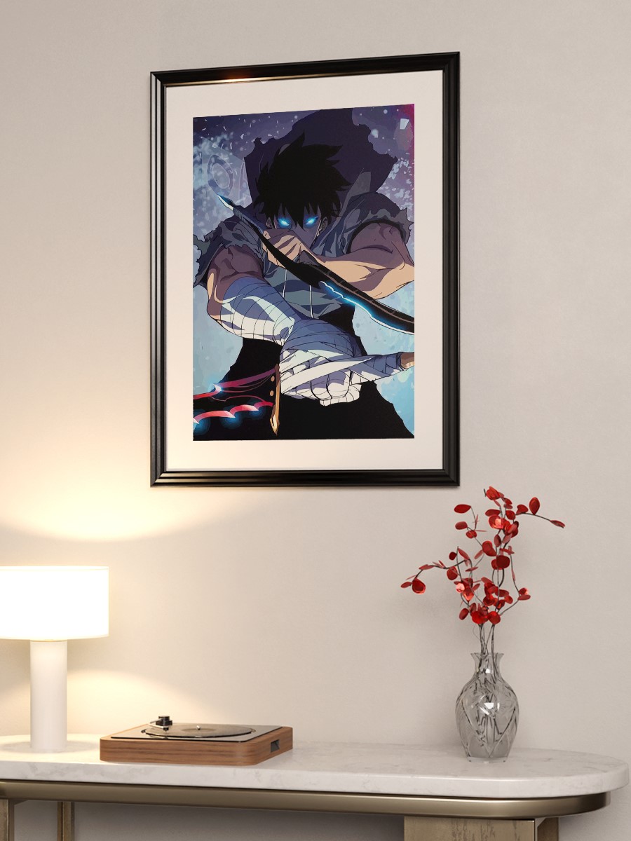 Solo Leveling Anime Poster Çerçevesiz Yüksek Kalite Anime Duvar Poster