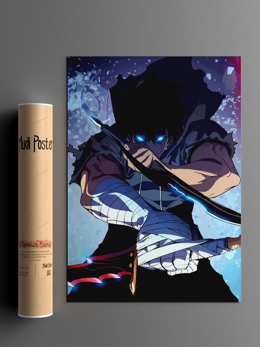 Solo Leveling Anime Poster Çerçevesiz Yüksek Kalite Anime Duvar Poster