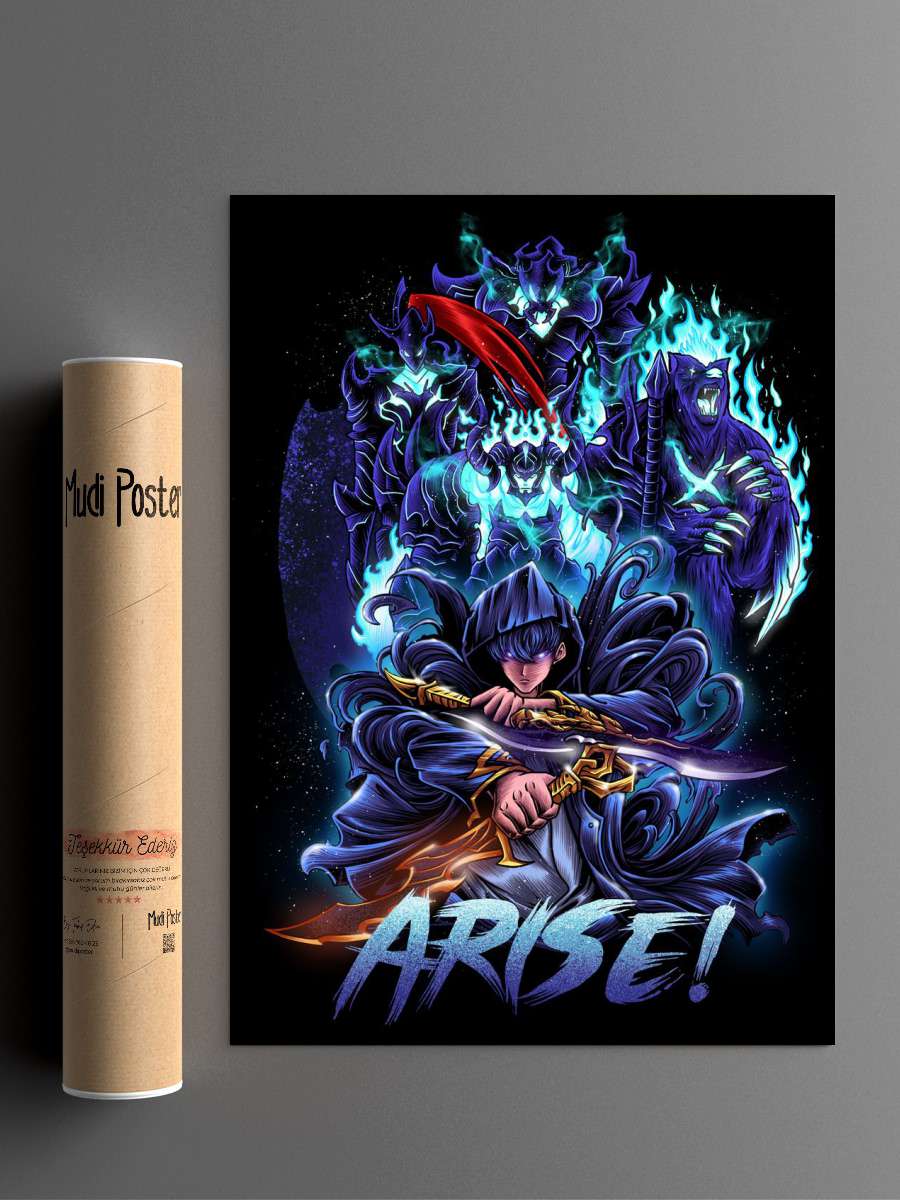 Solo Leveling Anime Poster Çerçevesiz Yüksek Kalite Anime Duvar Poster