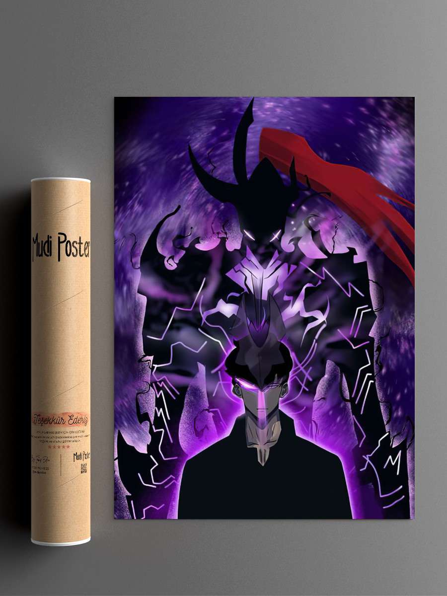 Solo Leveling Anime Poster Çerçevesiz Yüksek Kalite Anime Duvar Poster