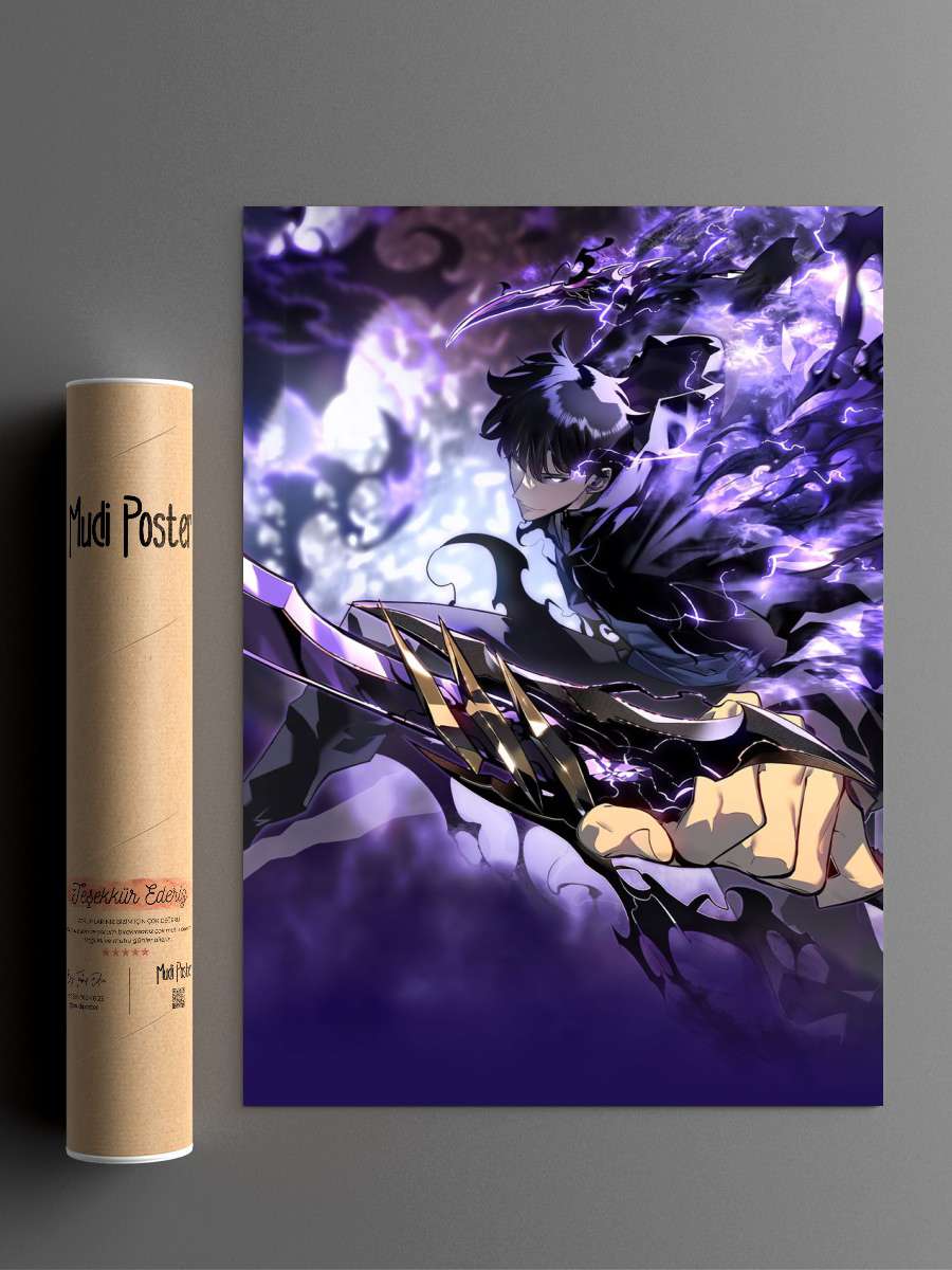 Solo Leveling Anime Poster Çerçevesiz Yüksek Kalite Anime Duvar Poster
