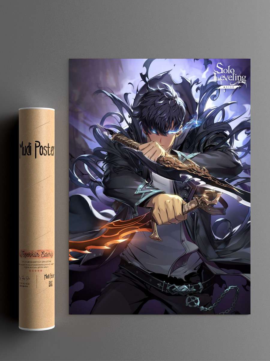 solo leveling Anime Poster Çerçevesiz Yüksek Kalite Anime Duvar Poster
